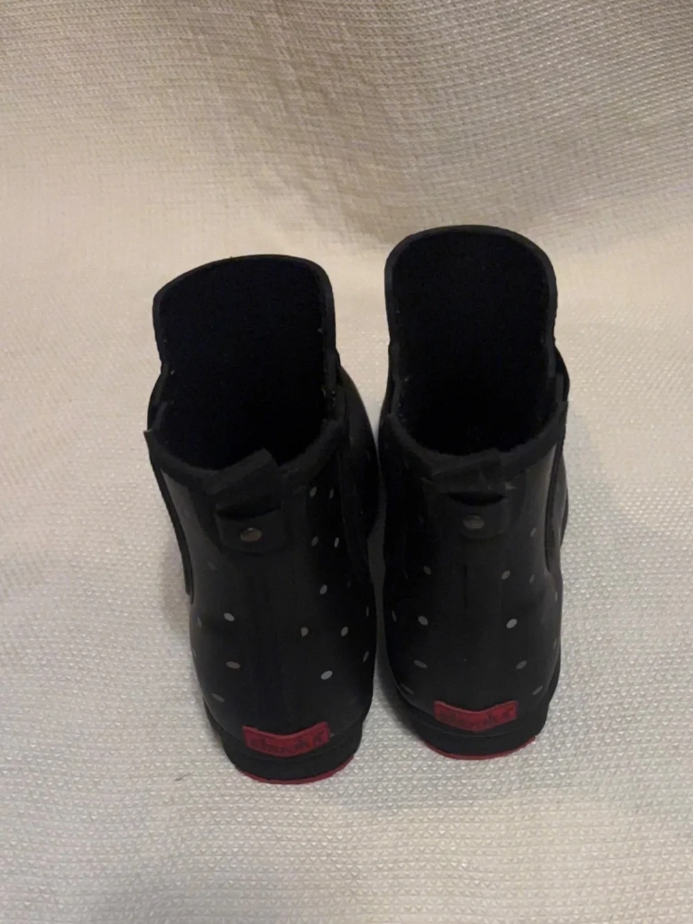 Chooka Women’s Rain Boots Black/White Polka Dots Sz 7